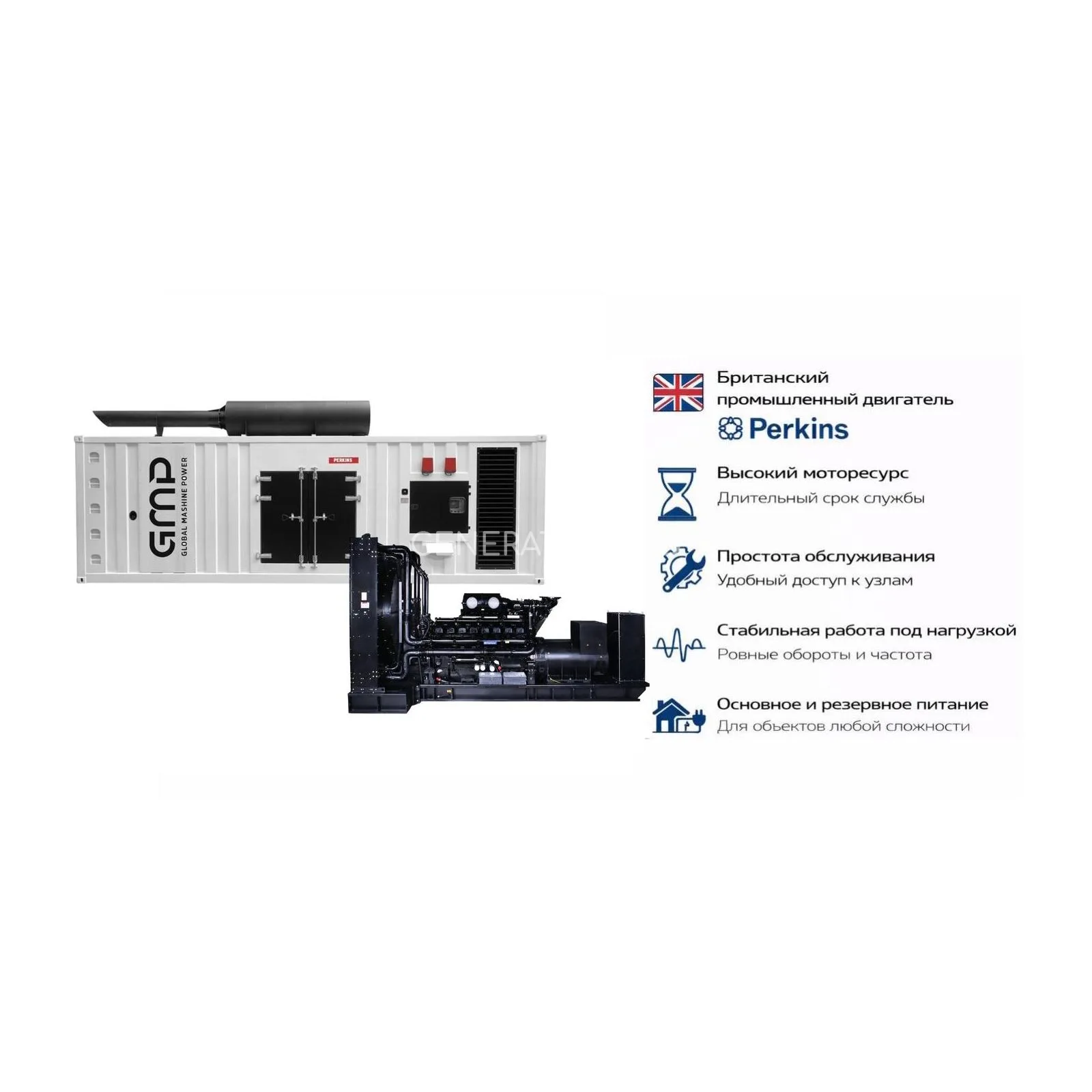 Генератор Perkins GMP 2500PM в кожухе